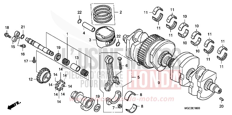 VILEBREQUIN/PISTON de CB1100 ABS PEARL MILKEY WHITE (NH162) 2013